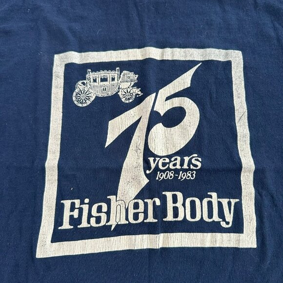 Sandy T Women's Size M Vintage 1983 Fisher Body 75 Yrs Single Stitch TShirt Tee - Picture 2 of 7